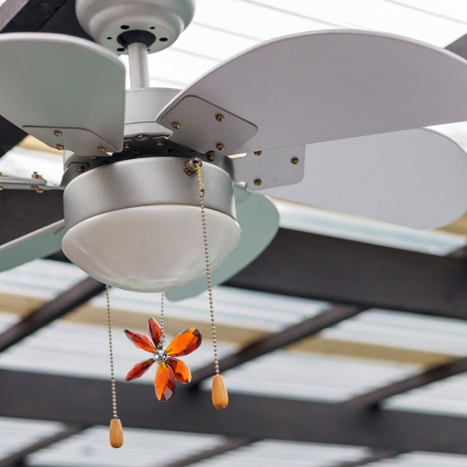 クリスタルフラワー天井ファンプルチェーンペンダント装飾サンキ - Decor Lighting Ceiling Fans のレビューと価格