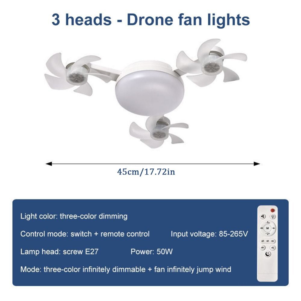 シンプルな2in1シーリングファンリモコン付き省エネ吊り下げ - Decor Lighting Ceiling Fans のレビューと価格