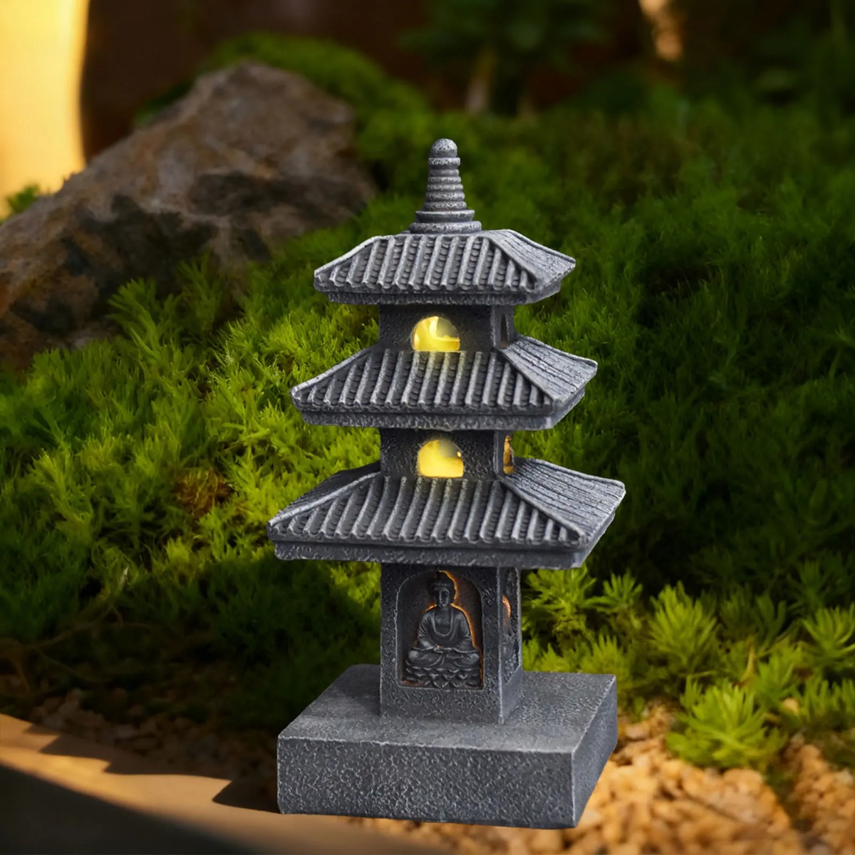 ソーラーガーデンライト 屋外ランタン 防水 ガーデンスタチュ - Japanese Lighting Decor のレビューと価格