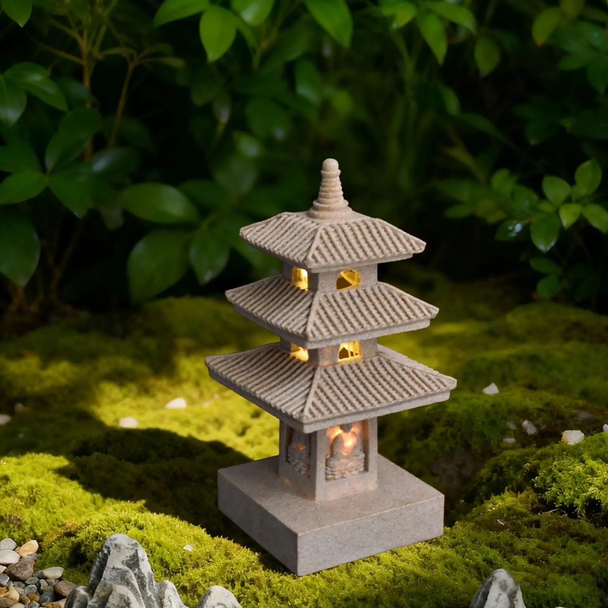 ソーラーガーデンライト 屋外ランタン 防水 ガーデンスタチュ - Japanese Lighting Decor のレビューと価格