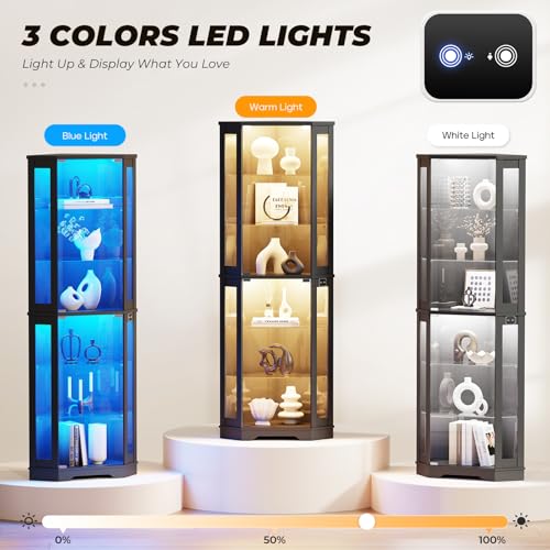 71インチの背の高いコーナーディスプレイキャビネット（LED - Lighting & Home Decor Studio のレビューと価格