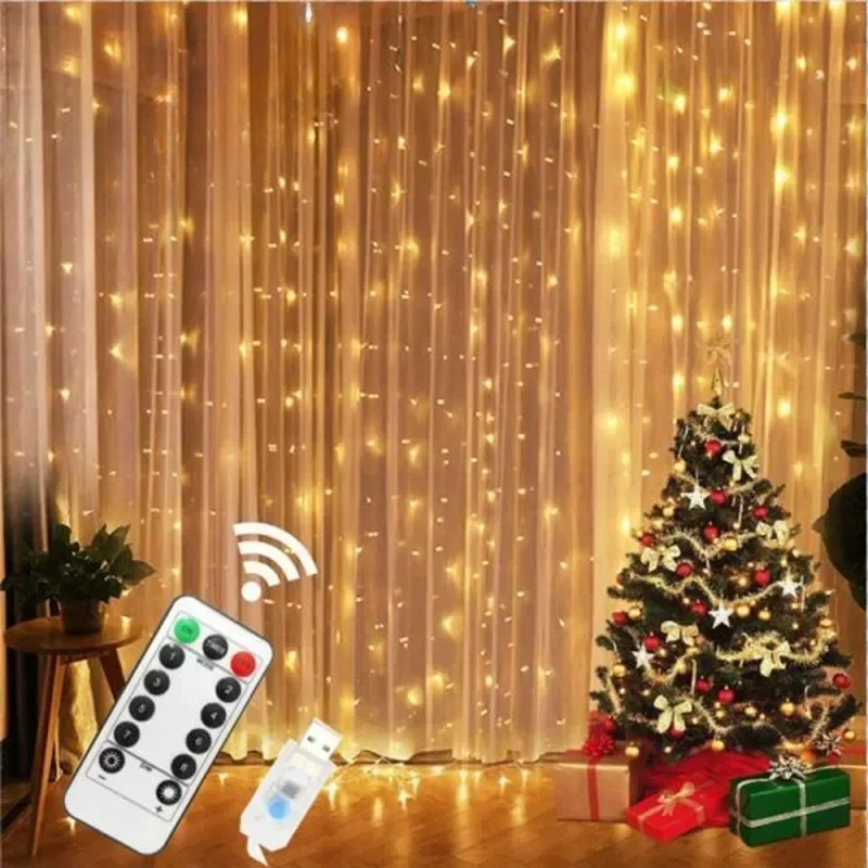 6x3M/3x3m カーテンガーランド 窓用 USB電源 フ - Fairy Light Curtain のレビューと価格