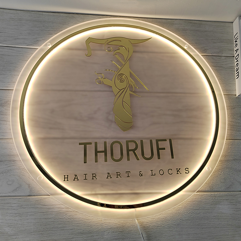 カスタマイズされたアクリルロゴ,3D美容院の装飾,美容院,L - Lighting Decor Company のレビューと価格