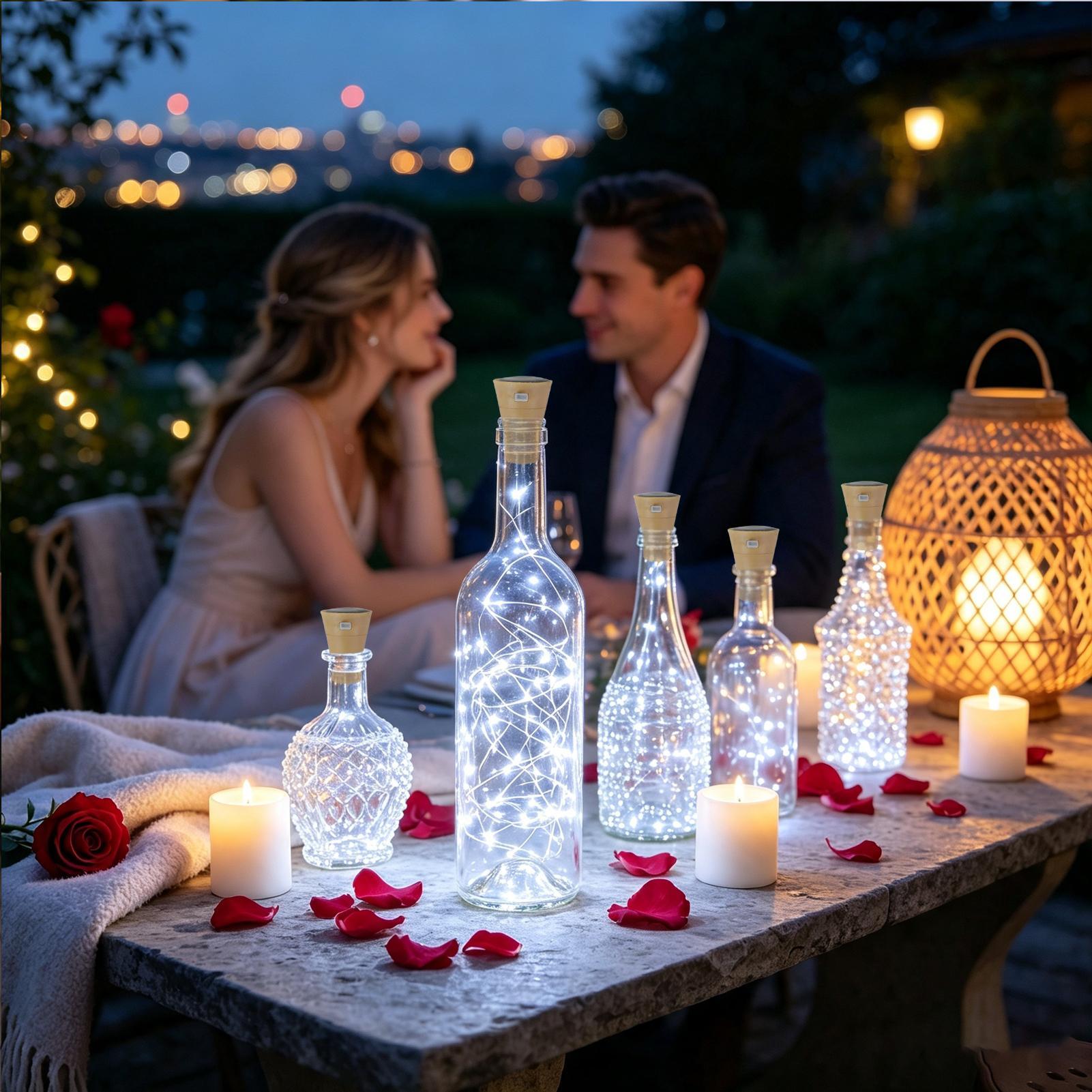 コルク付きワインボトルライト 6個 LED 防水 DIY デ - Decor Lighting Cork のレビューと価格