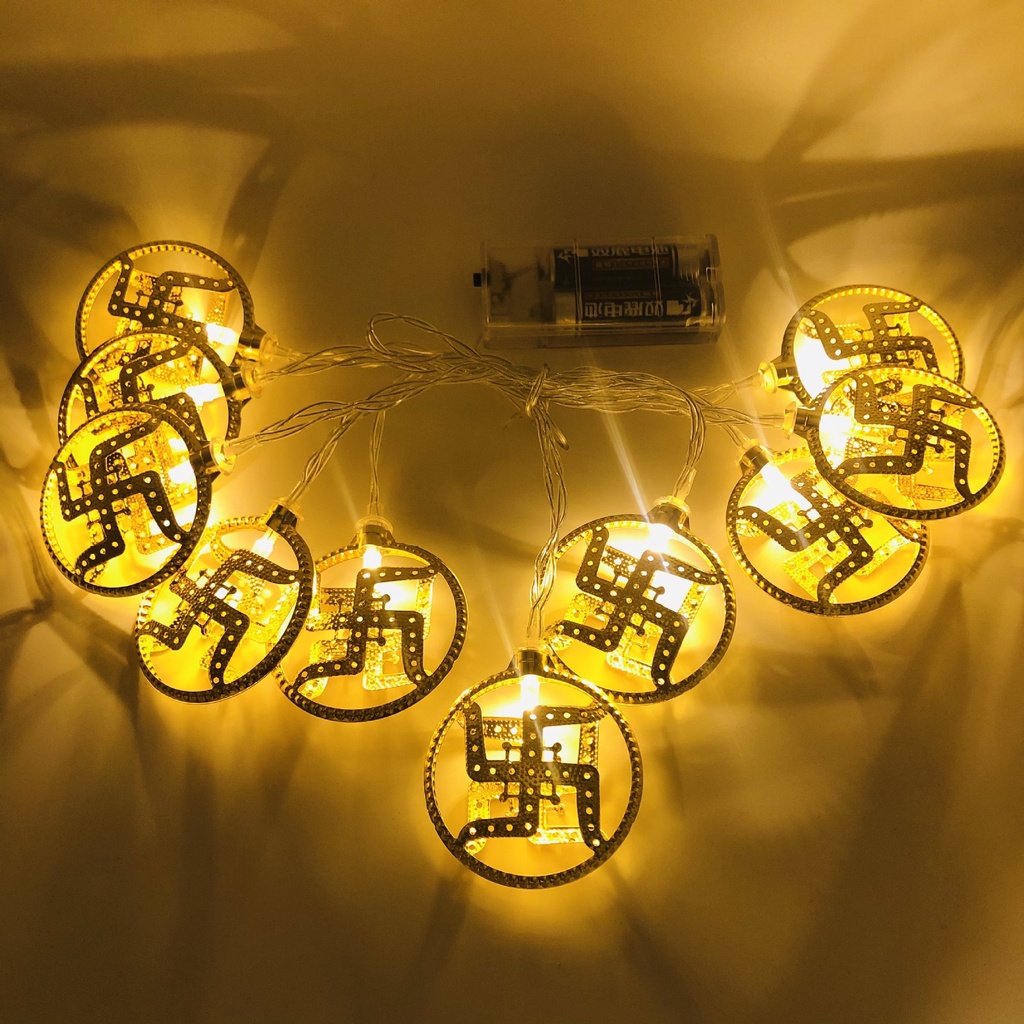 ディウォリライト-バレンタインデー用のゴールデンアイアンラン - Lighting Decoration For Diwali のレビューと価格
