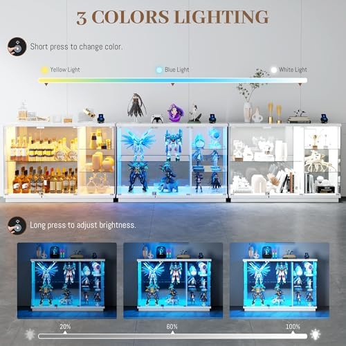 ロックとLEDライト付きガラスディスプレイキャビネット、モー - Lighting & Home Decor Studio のレビューと価格